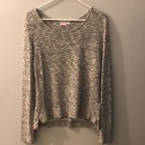 High/low scoop-neck sweater